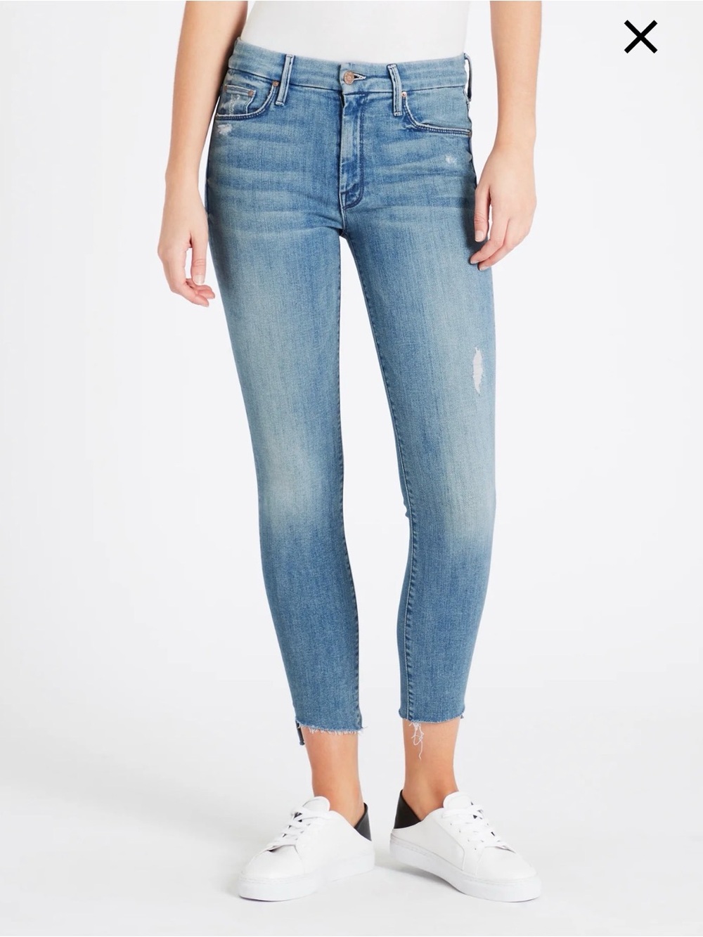 Mother THE LOOKER STEP ANKLE FRAY JEAN in Where There’s Smoke Sz 27